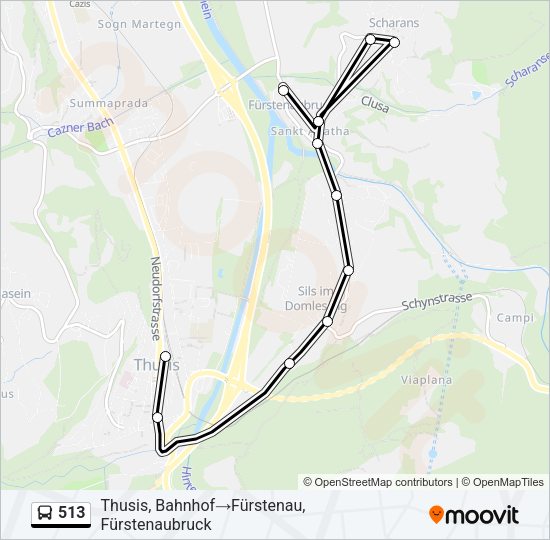 513 Bus Line Map