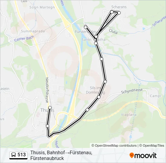 513 Bus Line Map