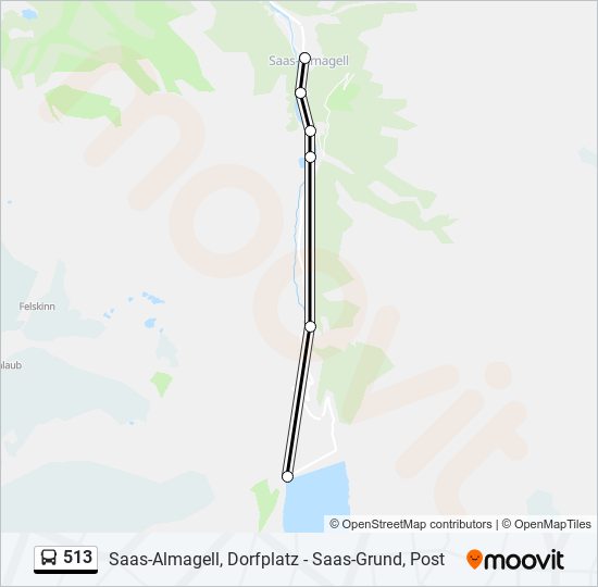 513 bus Line Map