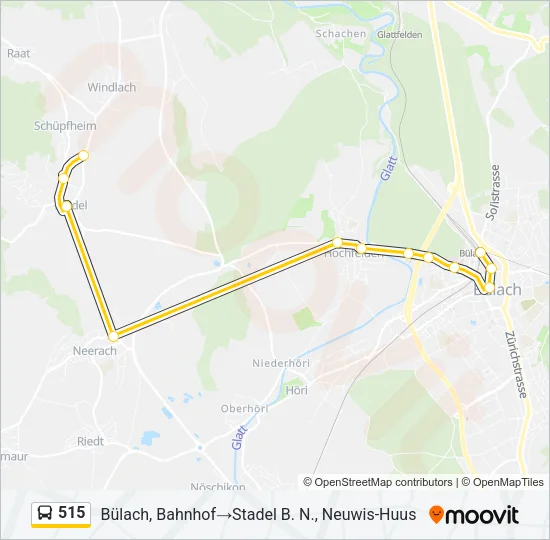 515 Bus Line Map