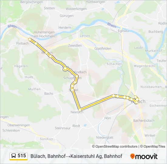 515 Bus Line Map