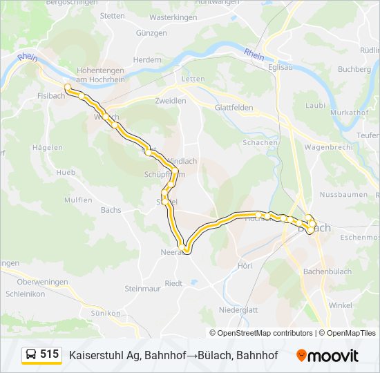 515 bus Line Map