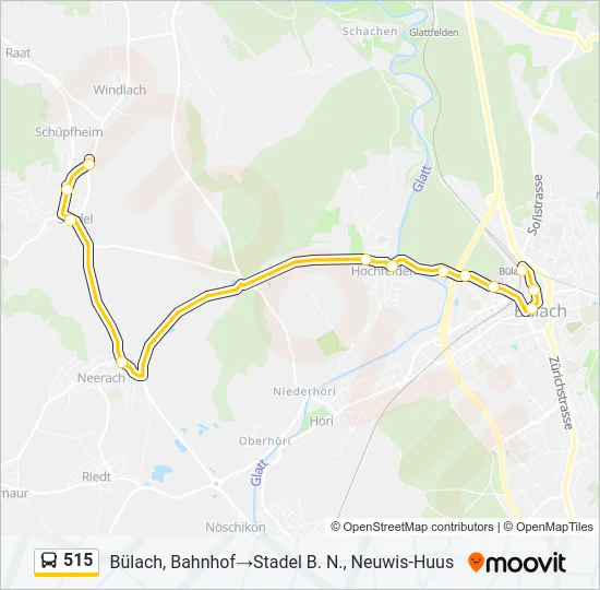 515 Bus Line Map