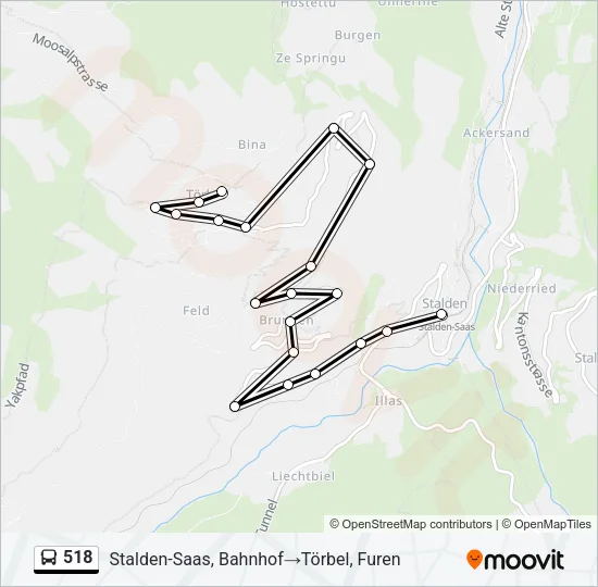 518 Bus Line Map