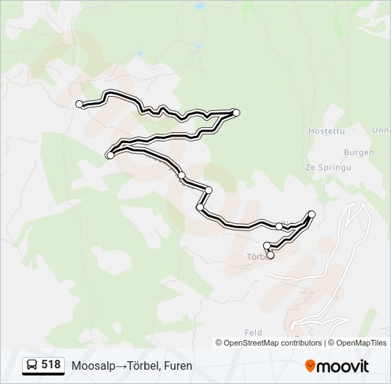 518 Bus Line Map