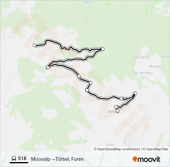 518 Bus Line Map