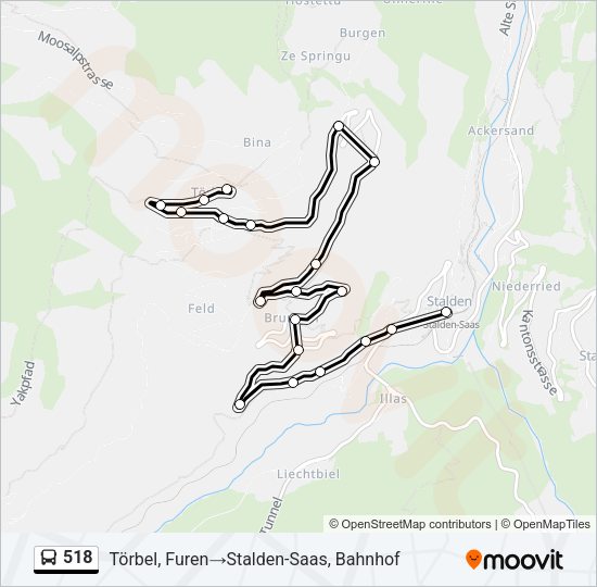 518 Bus Line Map