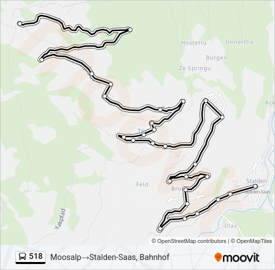 518 Bus Line Map