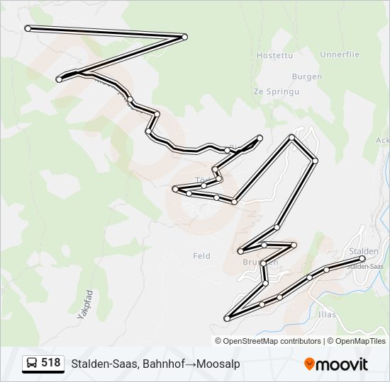 518 Bus Line Map