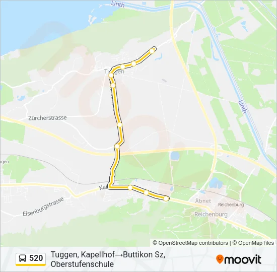 520 Bus Line Map