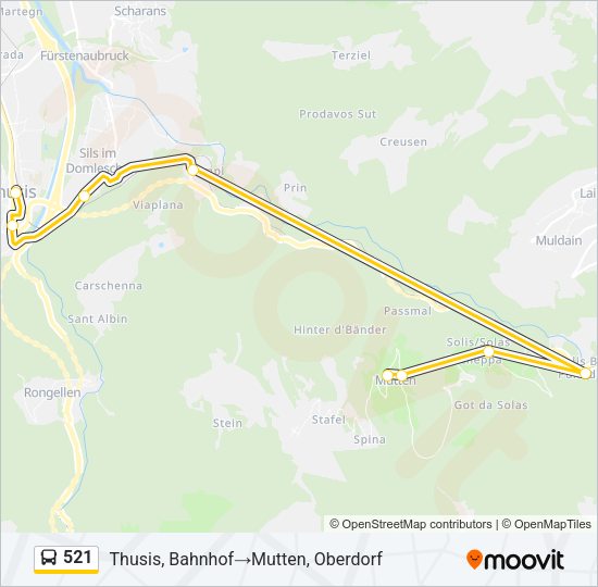 521 Bus Line Map
