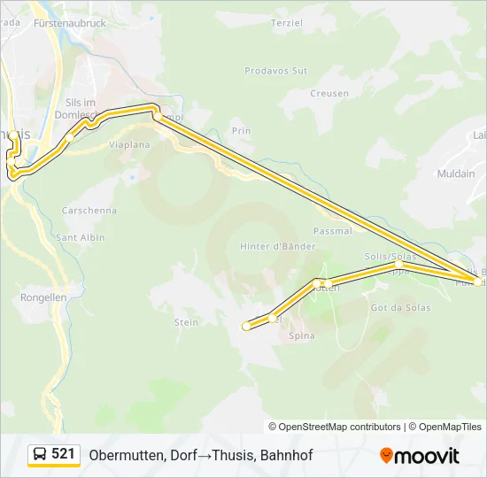 521 Bus Line Map