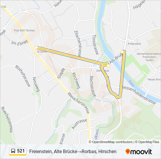 521 Bus Line Map