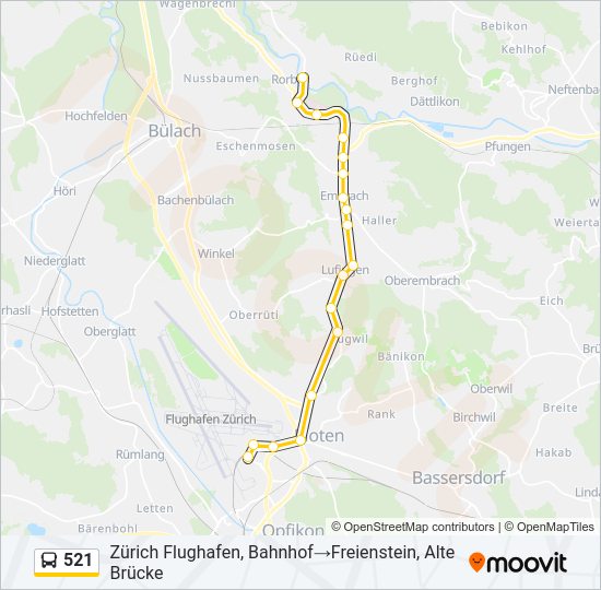 521 Bus Line Map