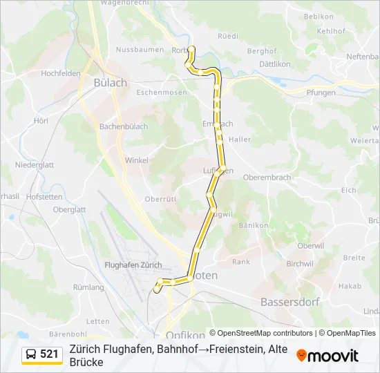 521 Bus Line Map
