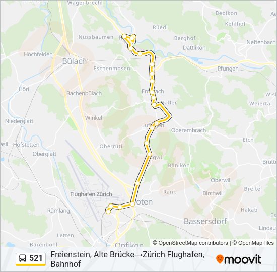 521 Bus Line Map