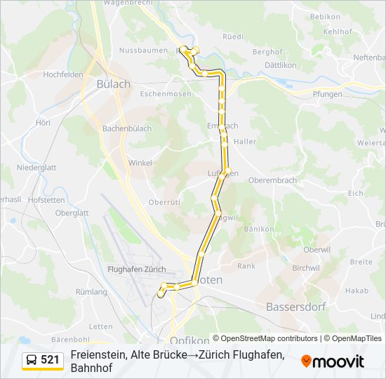 521 Bus Line Map