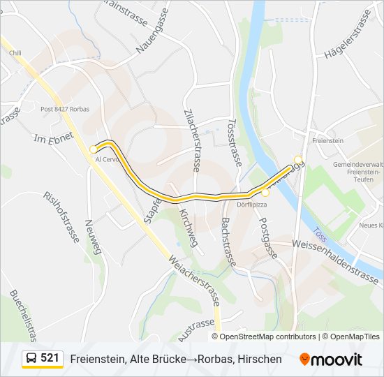 521 Bus Line Map