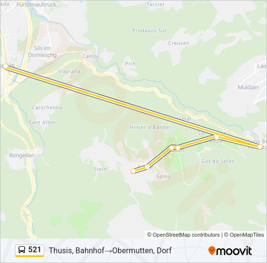521 Bus Line Map