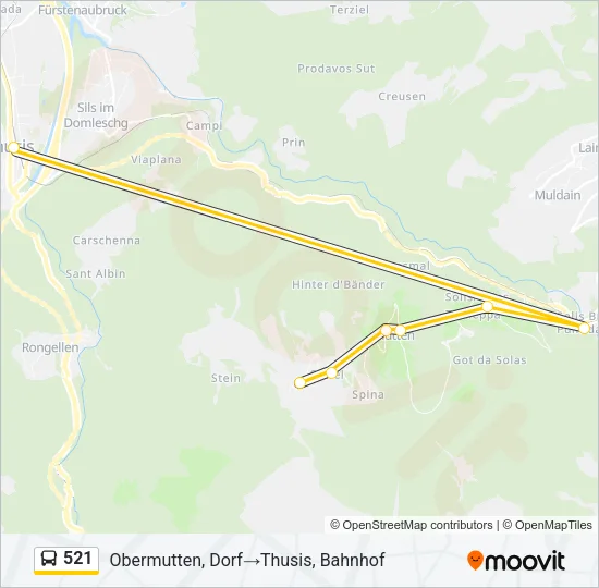 521 Bus Line Map