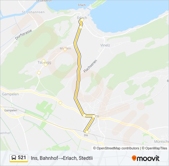 521 Bus Line Map