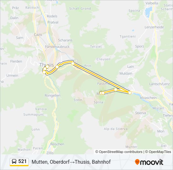 521 Bus Line Map