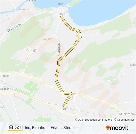 521 Bus Line Map