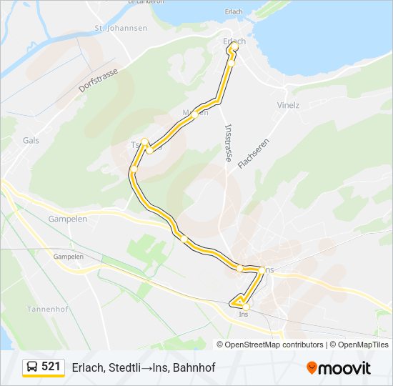 521 Bus Line Map