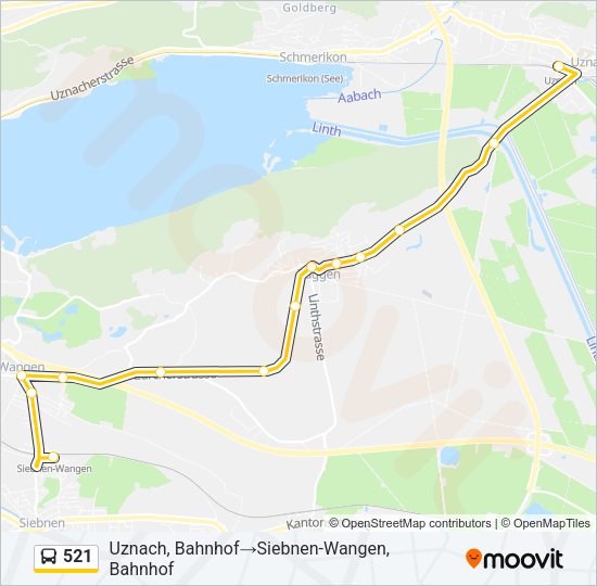 521 Bus Line Map