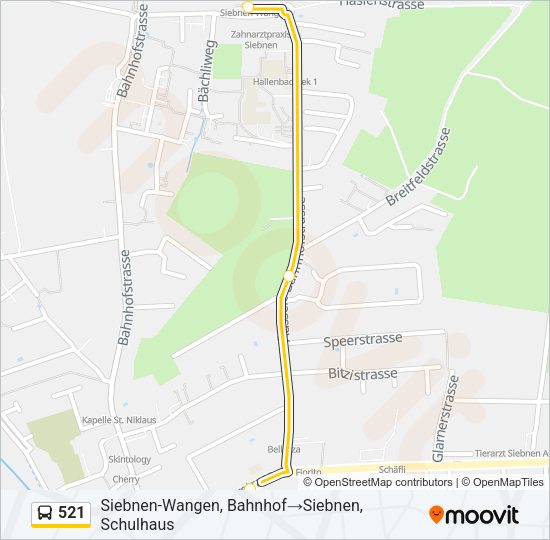 521 Bus Line Map