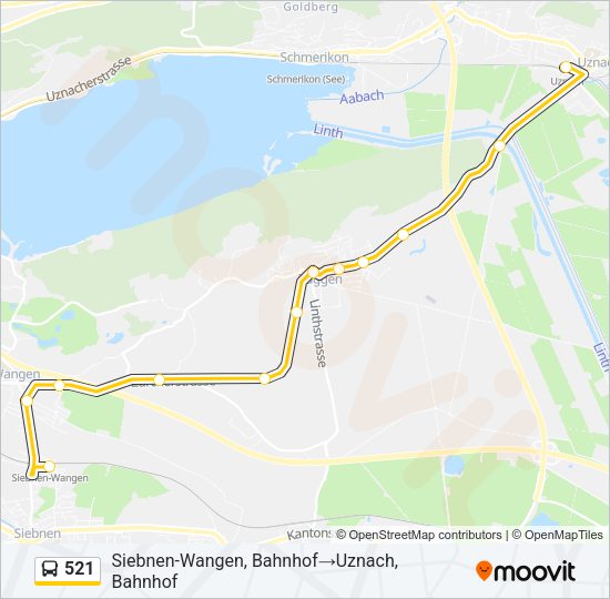 521 Bus Line Map