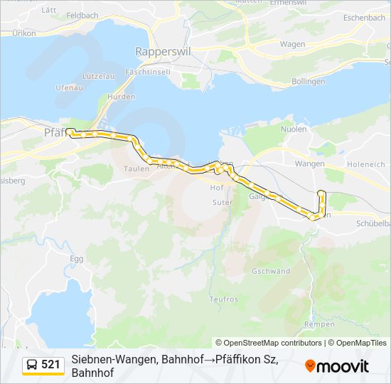 521 Bus Line Map