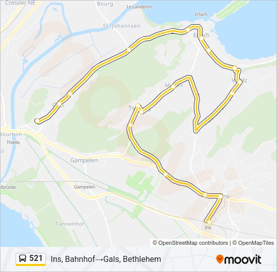 521 Bus Line Map