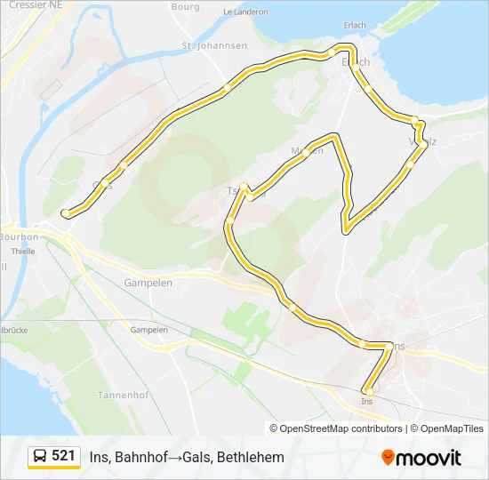 521 Bus Line Map