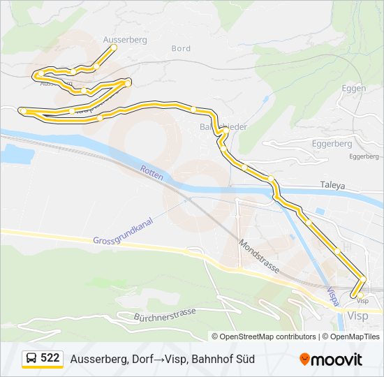 522 Bus Line Map