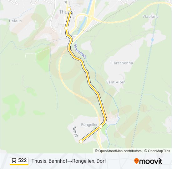 522 Bus Line Map