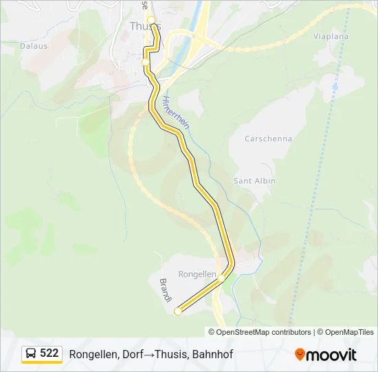 522 Bus Line Map