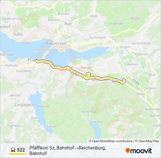 522 Bus Line Map