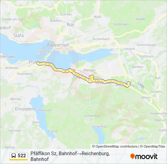 522 Bus Line Map