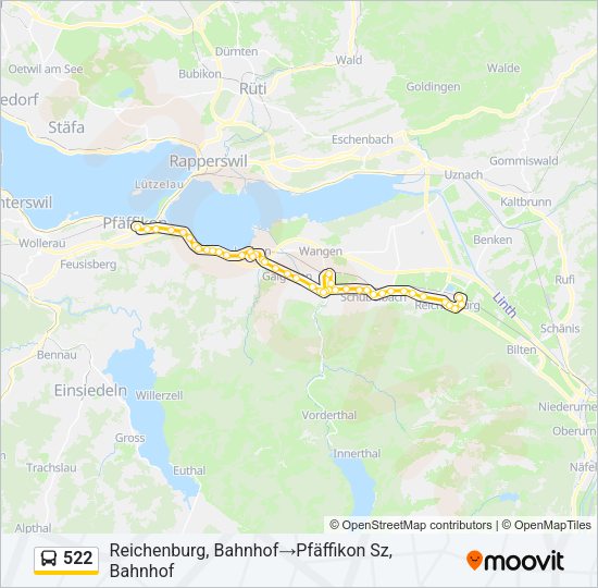 522 Bus Line Map