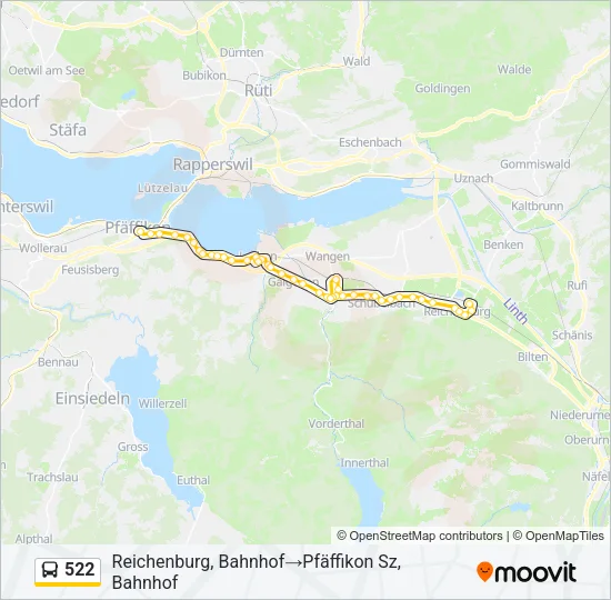 522 Bus Line Map