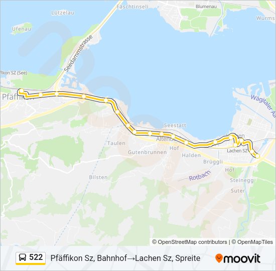 522 Bus Line Map