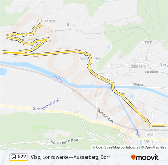 522 Bus Line Map