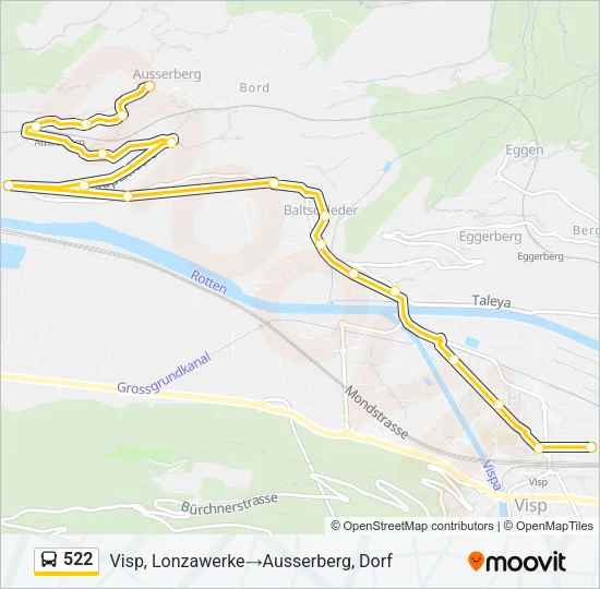 522 Bus Line Map