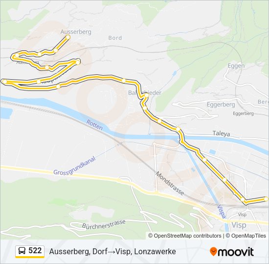 522 Bus Line Map
