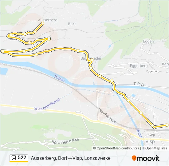 522 Bus Line Map