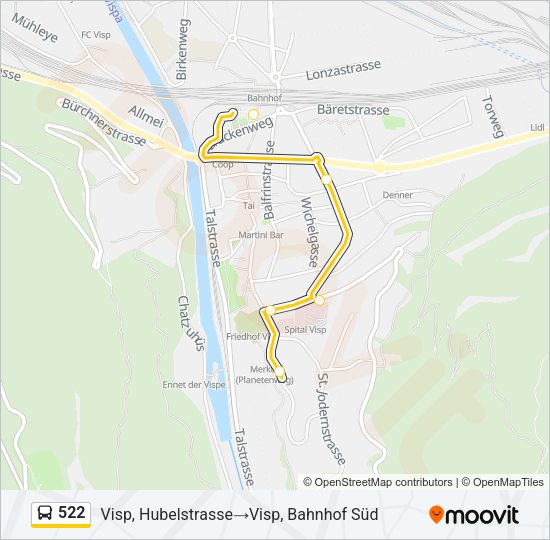 522 Bus Line Map