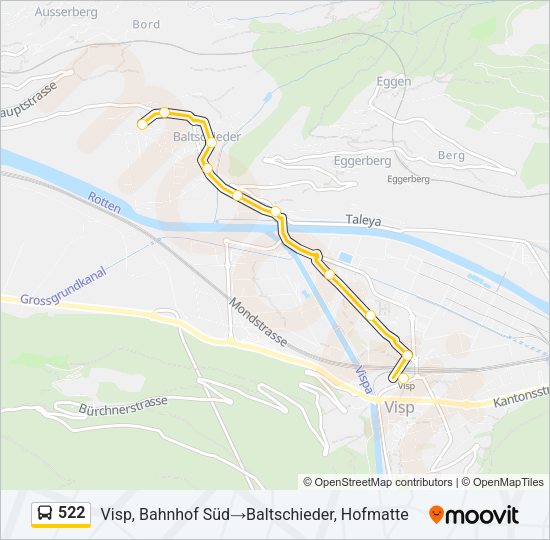 522 Bus Line Map