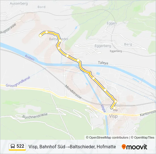 522 Bus Line Map