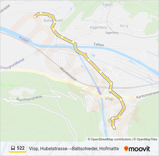 522 Bus Line Map